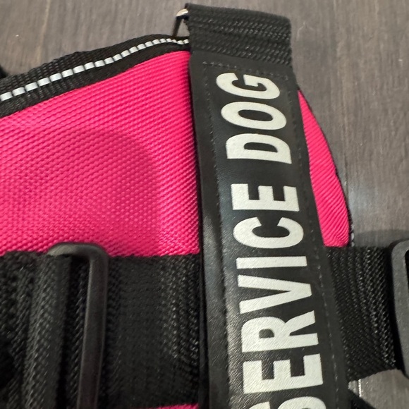 NWOT Industrial Puppy Service Dog Pink & Black Harness - Picture 4 of 6